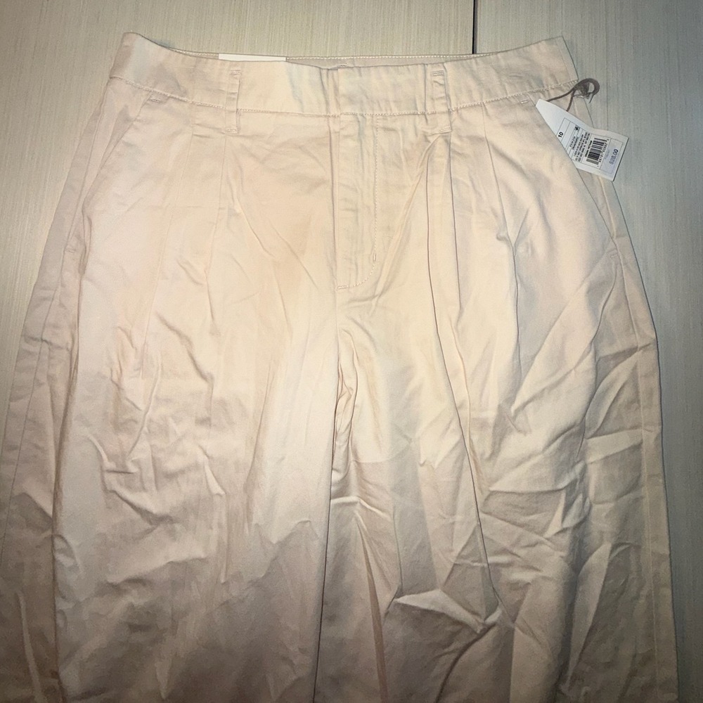A New Day Womens High-Rise Straight Relaxed Hip Thigh Pants Cream 10R NWT - Picture 6 of 10